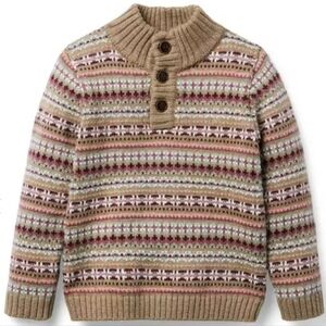 JANIE AND JACK The Cabin Fair Isle Sweater In Neautral Size 6
